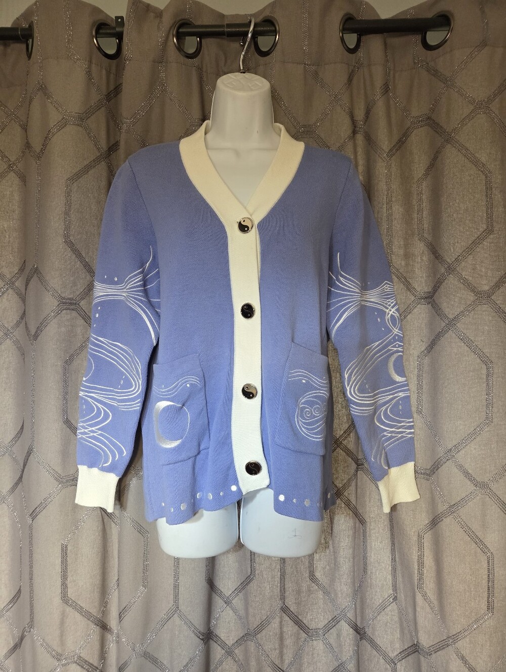 Stitch Spring Periwinkle Blue Moon Spirit Cardigan Sweater S